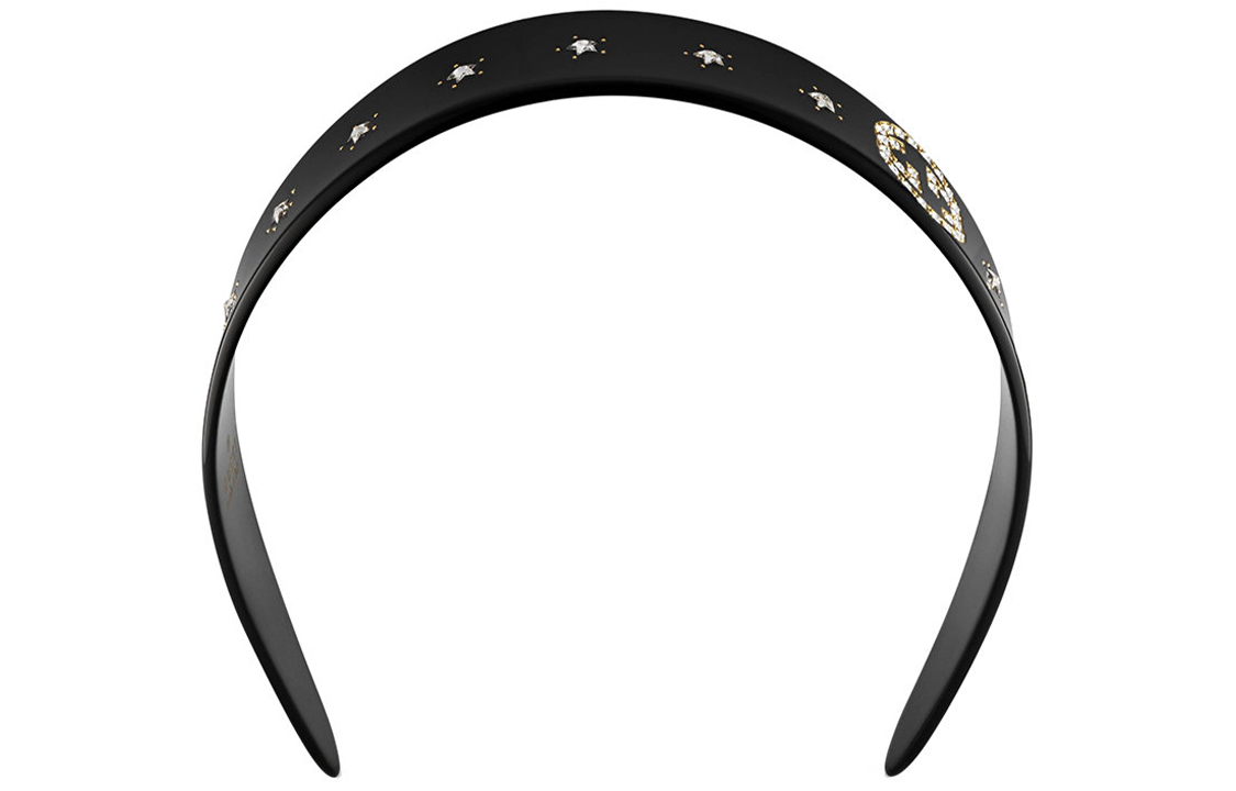 Lookbook (Women) GUCCI  Crystal Star Interlocking G Headband - Black. 628716I12GO8520