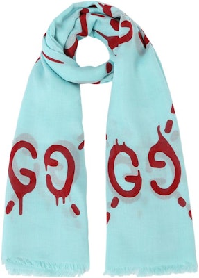 (W) 구찌 더블 G 모달 실크 스카프 티알/레드. 449009-3G856-4874 Buy (W) 구찌 더블 G 모달 실크 스카프 티알/레드. 449009-3G856-4874