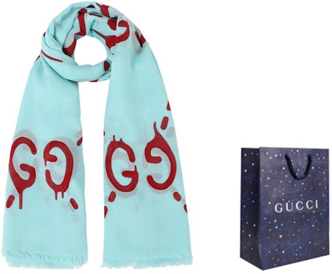 (W) 구찌 더블 G 모달 실크 스카프 티알/레드. 449009-3G856-4874 Purchase (W) 구찌 더블 G 모달 실크 스카프 티알/레드. 449009-3G856-4874