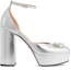 Order (W) Gucci Tacchi Alti in Pelle Verniciata Argento con Doppia G 762386-B8B00-8106