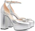 Lookbook (W) Gucci Tacchi Alti in Pelle Verniciata Argento con Doppia G 762386-B8B00-8106
