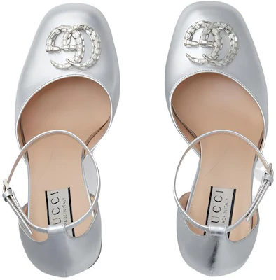 (W) Gucci Tacchi Alti in Pelle Verniciata Argento con Doppia G 762386-B8B00-8106 Shop (W) Gucci Tacchi Alti in Pelle Verniciata Argento con Doppia G 762386-B8B00-8106