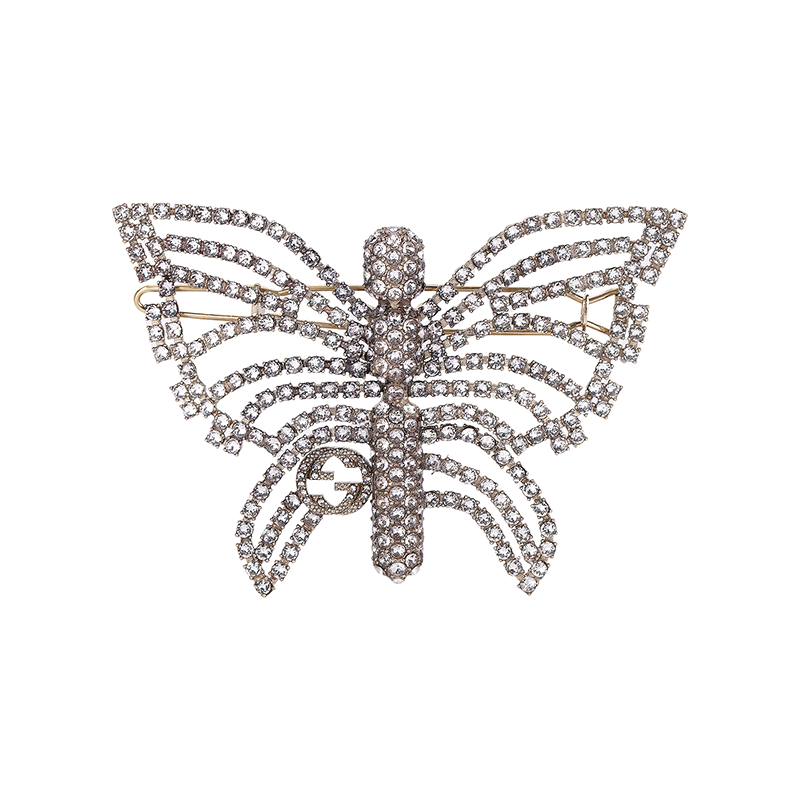 (Women) GUCCI  Elegant Fashion Metal Crystal Hair Clip. 621939 J3F42 9026