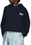 Purchase (Women) GUCCI Embroidered Logo Navy Blue Hoodie Pullover Sweatshirt 787274-XJGSY-4215