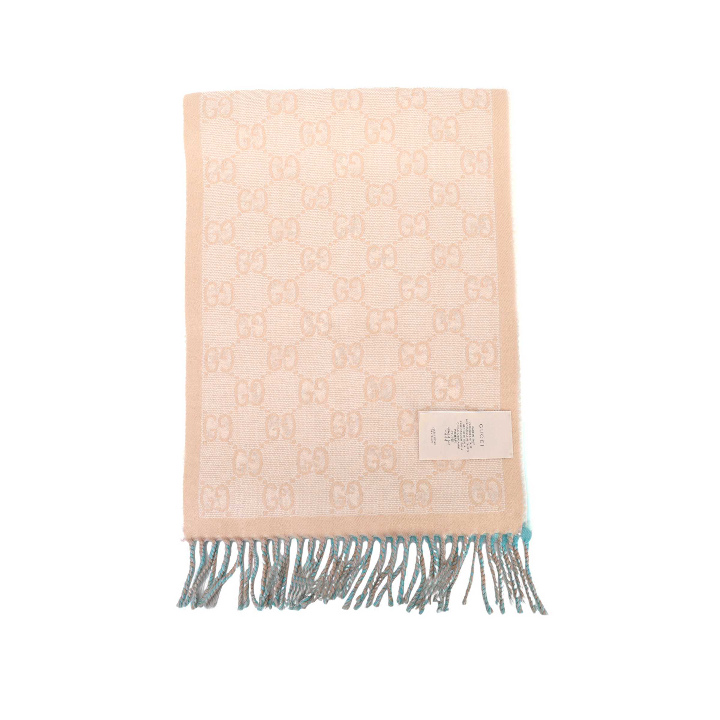 Lookbook (Women) GUCCI  Fashion Casual Warm Knit Scarf in Teal Green. 726551-3G349-3979