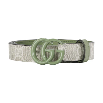 (Women) GUCCI Fashion Simple Belt with Smooth Buckle in Off-White, 2cm Wide. 409417FAA6B8048