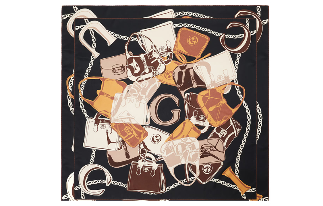 (Women) GUCCI  Fashion Stylish Comfortable Silk Scarf. 723139-3G001-4165 圖 2