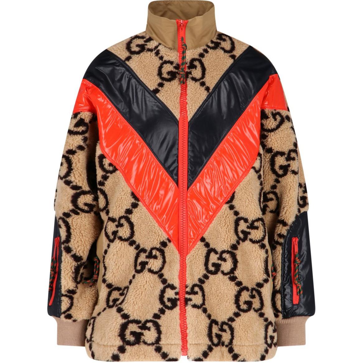 (Women) GUCCI  Floral Logo Print Zip-Up Jacket with Stand Collar. 716385-XJEU6-2099