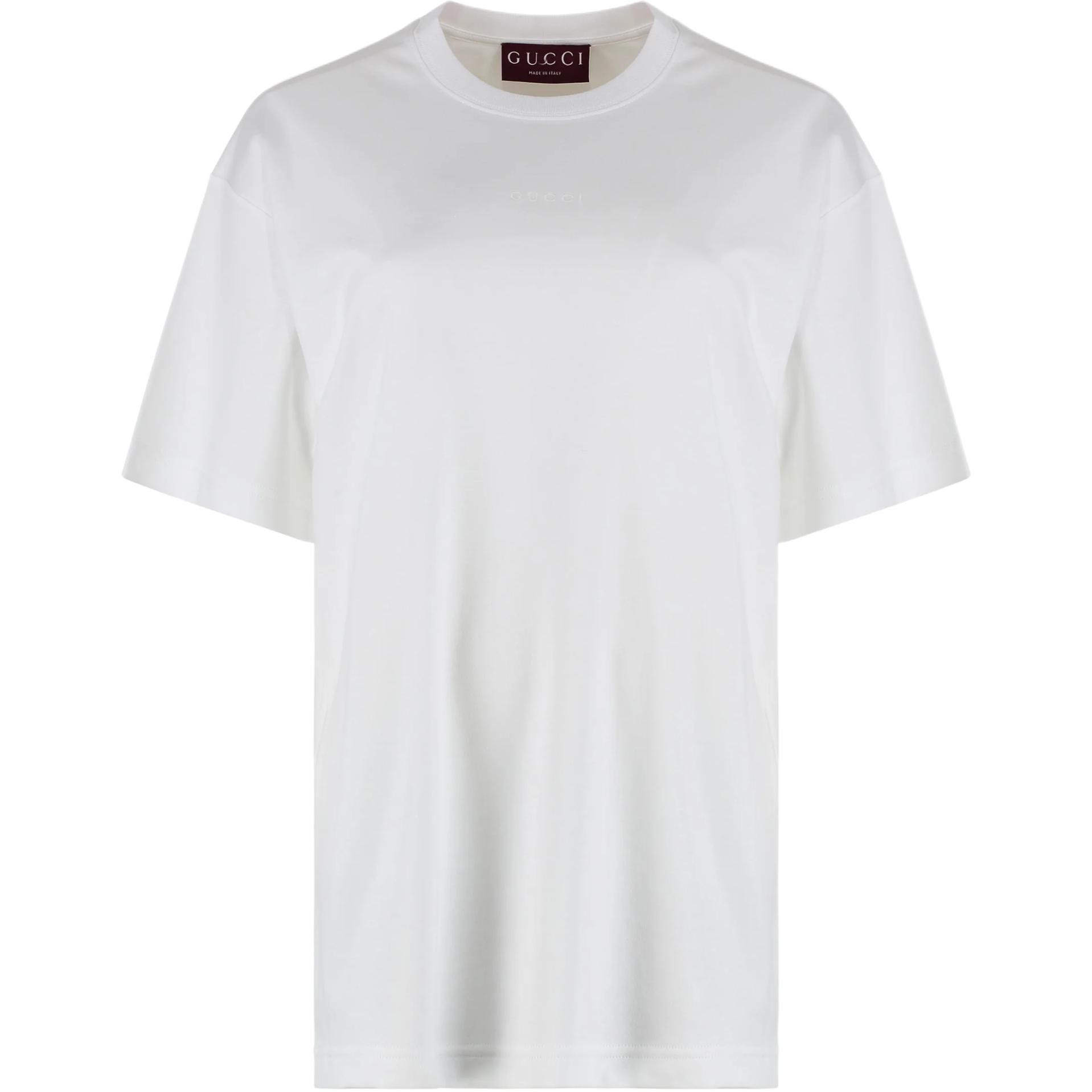 (Women) GUCCI  FW T-Shirt Embroidered Knit Cotton Crew Neck Short Sleeve. 837959-XJHJR-9692