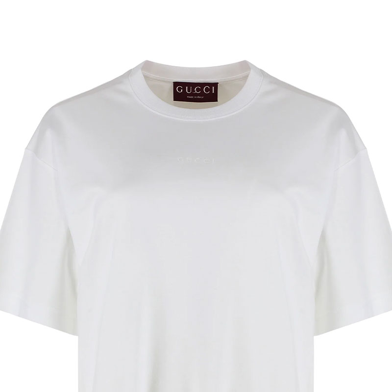 (Women) GUCCI  FW T-Shirt Embroidered Knit Cotton Crew Neck Short Sleeve. 837959-XJHJR-9692 圖 4