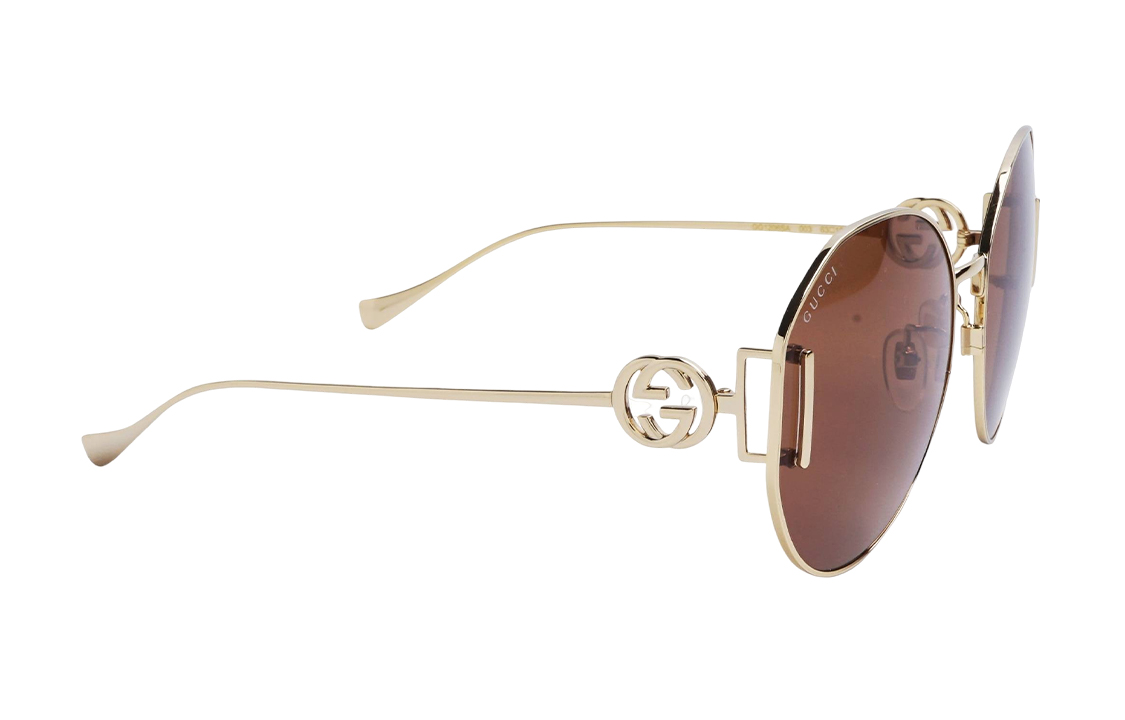 Shop (W) GUCCI Cermin Mata Hitam Trendi Emas Aloi Tak Seragam GG1206SA-003