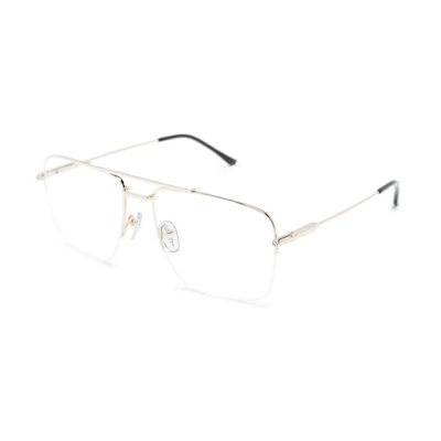 (Women) GUCCI Gold Metal Half-Rim Aviator Optical Glasses Frame. GG1415O