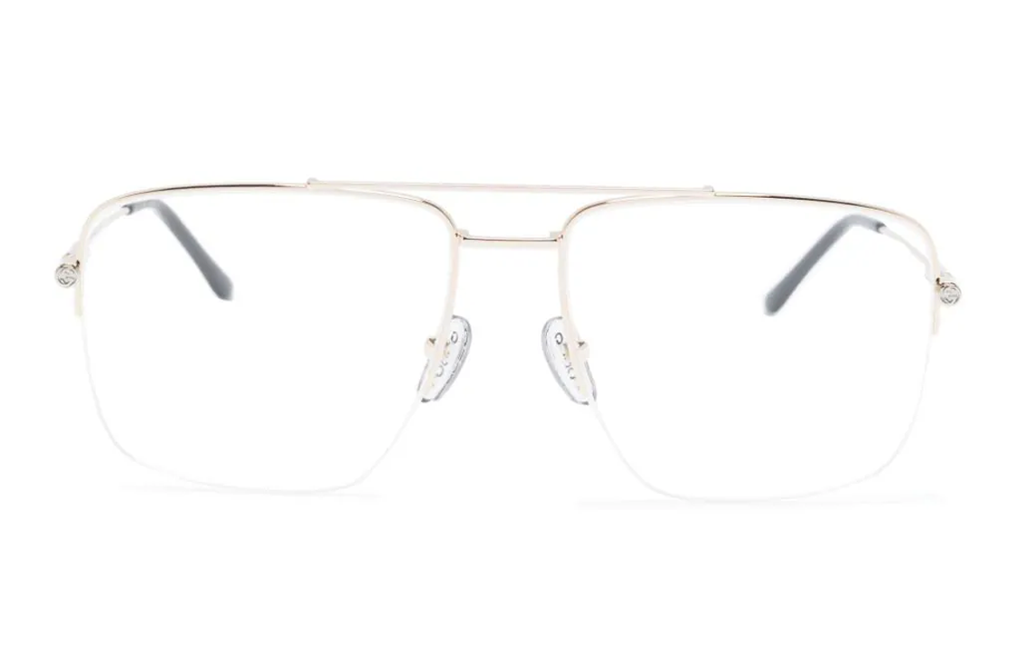 (Women) GUCCI  Gold Metal Half-Rim Aviator Optical Glasses Frame. GG1415O 圖 3