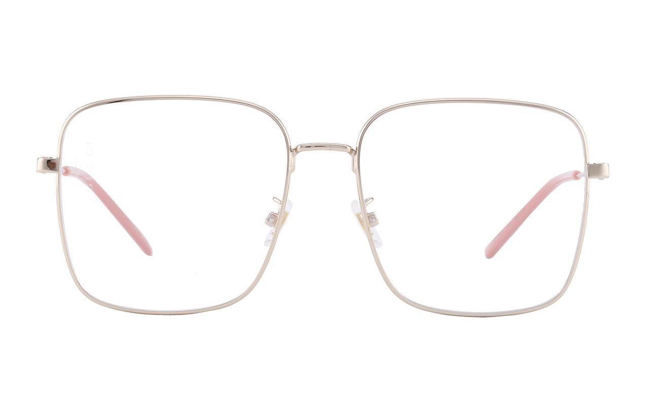 (Women) GUCCI  Gold Metal Square Optical Glasses with Engraved Logo GG0445 圖 3