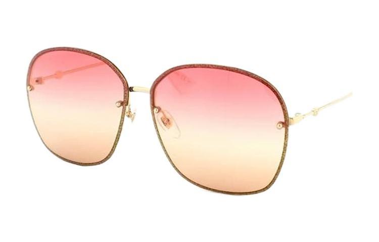 Order (W) GUCCI Cermin Mata Bulat Emas Logam Siri Mewah Ringan GG0228-005