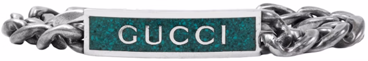 (Women) GUCCI Green Enamel Silver Bracelet 925 Sterling Silver Vintage Style. 678712-J8410-8183 (Women) GUCCI Green Enamel Silver Bracelet 925 Sterling Silver Vintage Style. 678712-J8410-8183