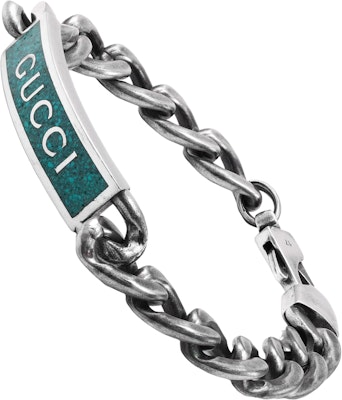 (W) 구찌 그린 에나멜 실버 팔찌 925 스털링 실버 빈티지 스타일. 678712-J8410-8183 Lookbook (W) 구찌 그린 에나멜 실버 팔찌 925 스털링 실버 빈티지 스타일. 678712-J8410-8183