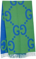 (Women) GUCCI Green Knit Scarf with Letter Decoration. 7265263GAKN3468 (Women) GUCCI Green Knit Scarf with Letter Decoration. 7265263GAKN3468