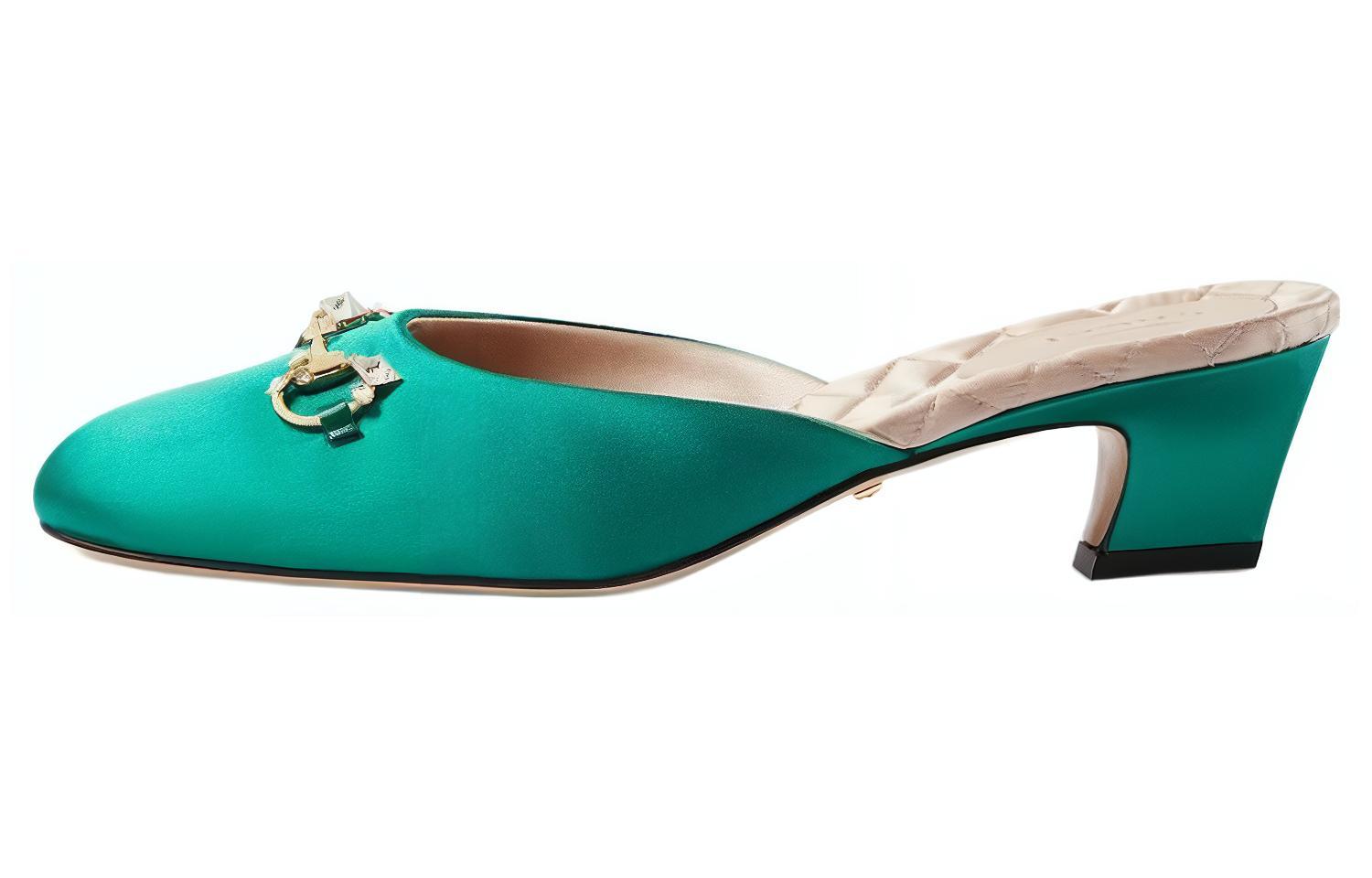 Buy (W) 구찌 그린 새틴 슬라이드 (Gucci Green Satin Slide) 757748-KND90-3776