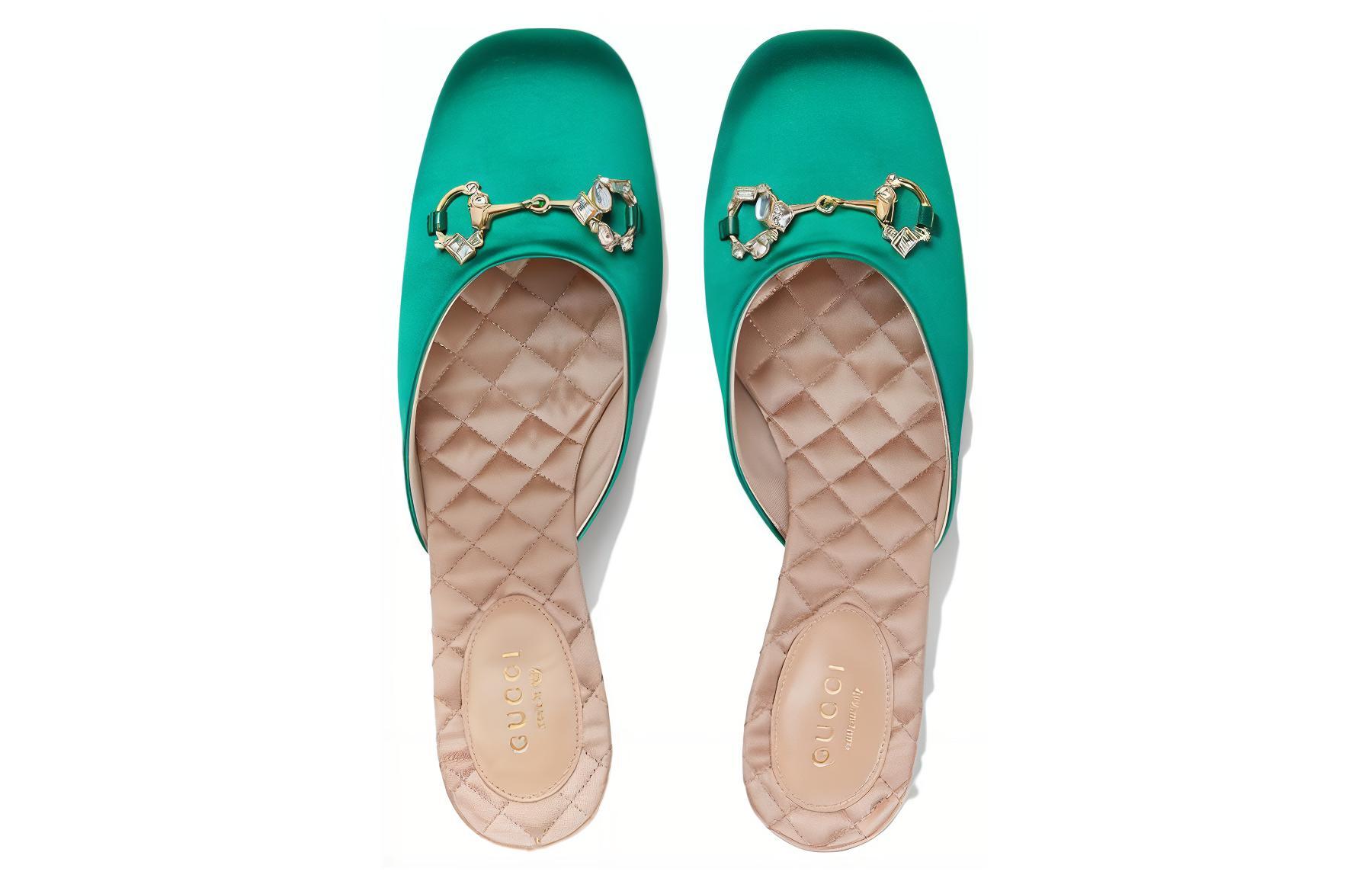 Order (W) 구찌 그린 새틴 슬라이드 (Gucci Green Satin Slide) 757748-KND90-3776