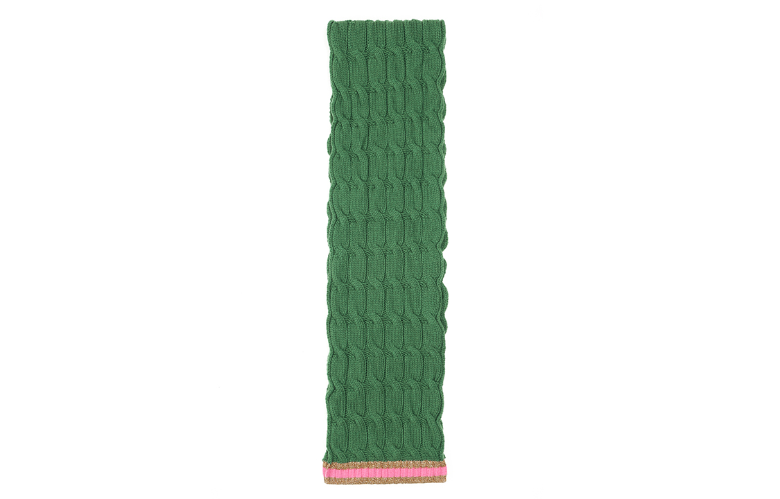 (Women) GUCCI  Green Scarf with Pink Striped Detail. 544777-3GB75-3772 圖 2