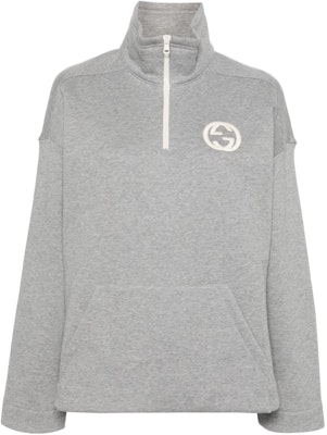 (W) グッチ グレー 無地 ジップアップ フィット 長袖 スウェットシャツ 768120-XJF8A-1056 Order (W) グッチ グレー 無地 ジップアップ フィット 長袖 スウェットシャツ 768120-XJF8A-1056