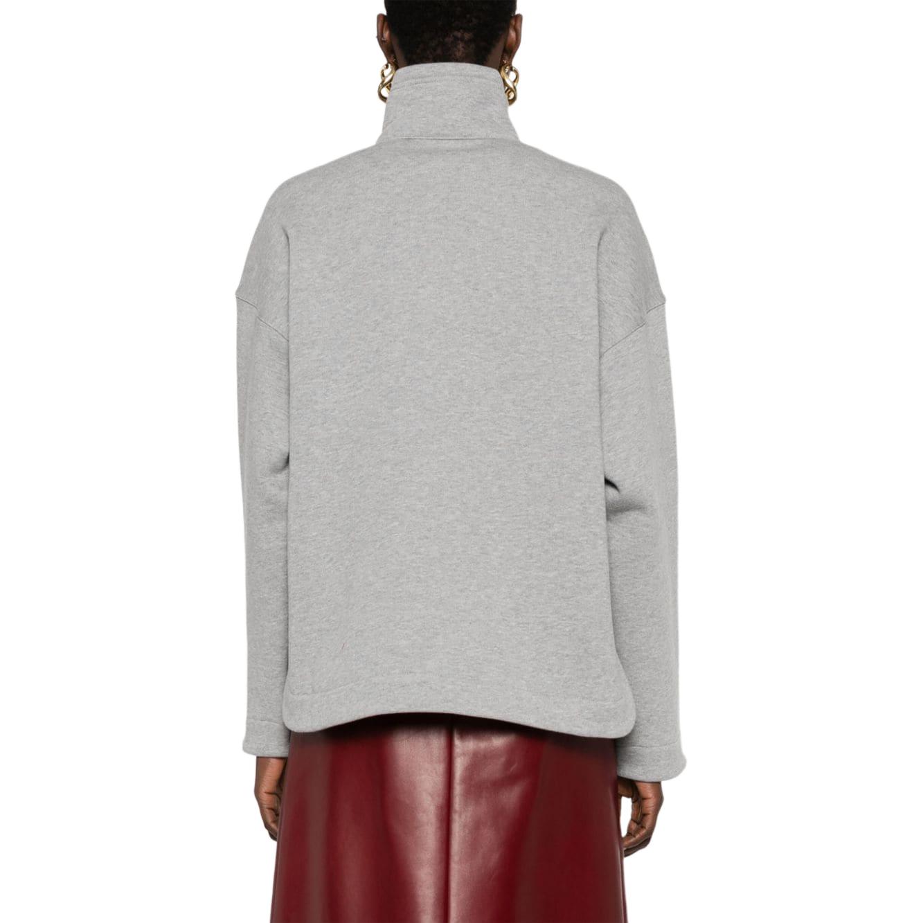 Shop (W) グッチ グレー 無地 ジップアップ フィット 長袖 スウェットシャツ 768120-XJF8A-1056