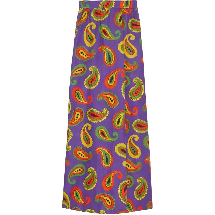 Order (W) GUCCI 高腰紫色佩斯利印花休閒中長裙 647314-ZAGIK-5079