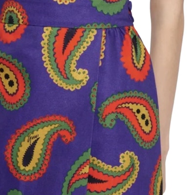 (W) GUCCI 高腰紫色佩斯利印花休閒中長裙 647314-ZAGIK-5079 Purchase (W) GUCCI 高腰紫色佩斯利印花休閒中長裙 647314-ZAGIK-5079