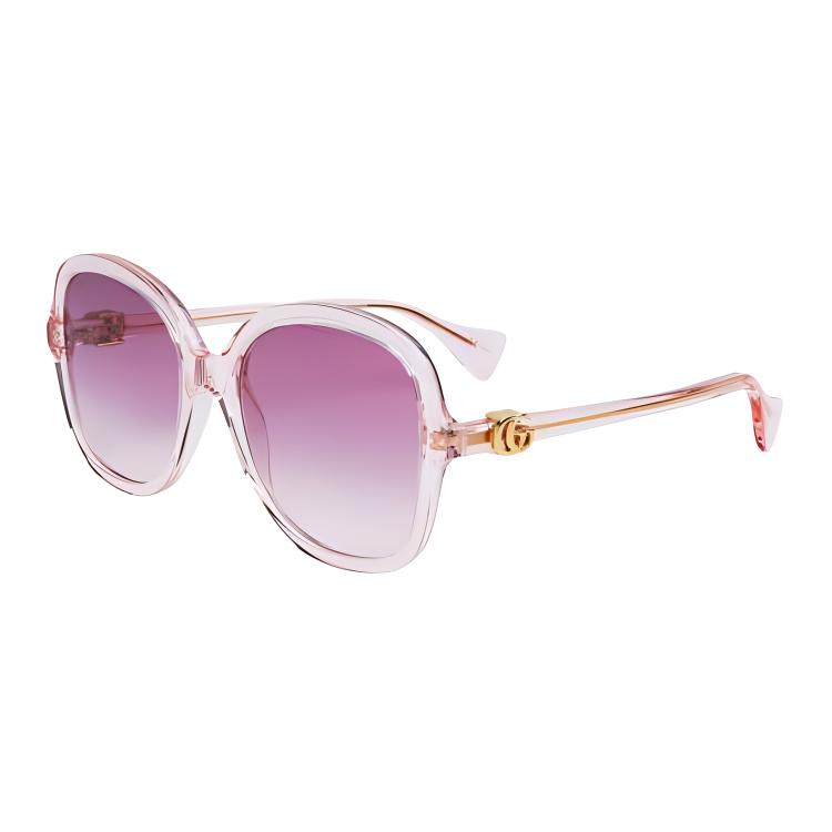 (Women) GUCCI  Irregular Pink Sunglasses with Side Letter Design. GG1178S005