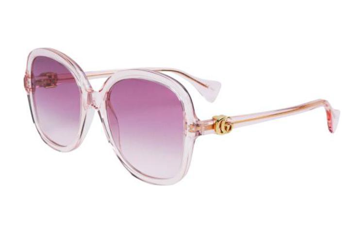 Order (W) 구찌 불규칙 핑크 선글라스 사이드 레터 디자인. GG1178S005