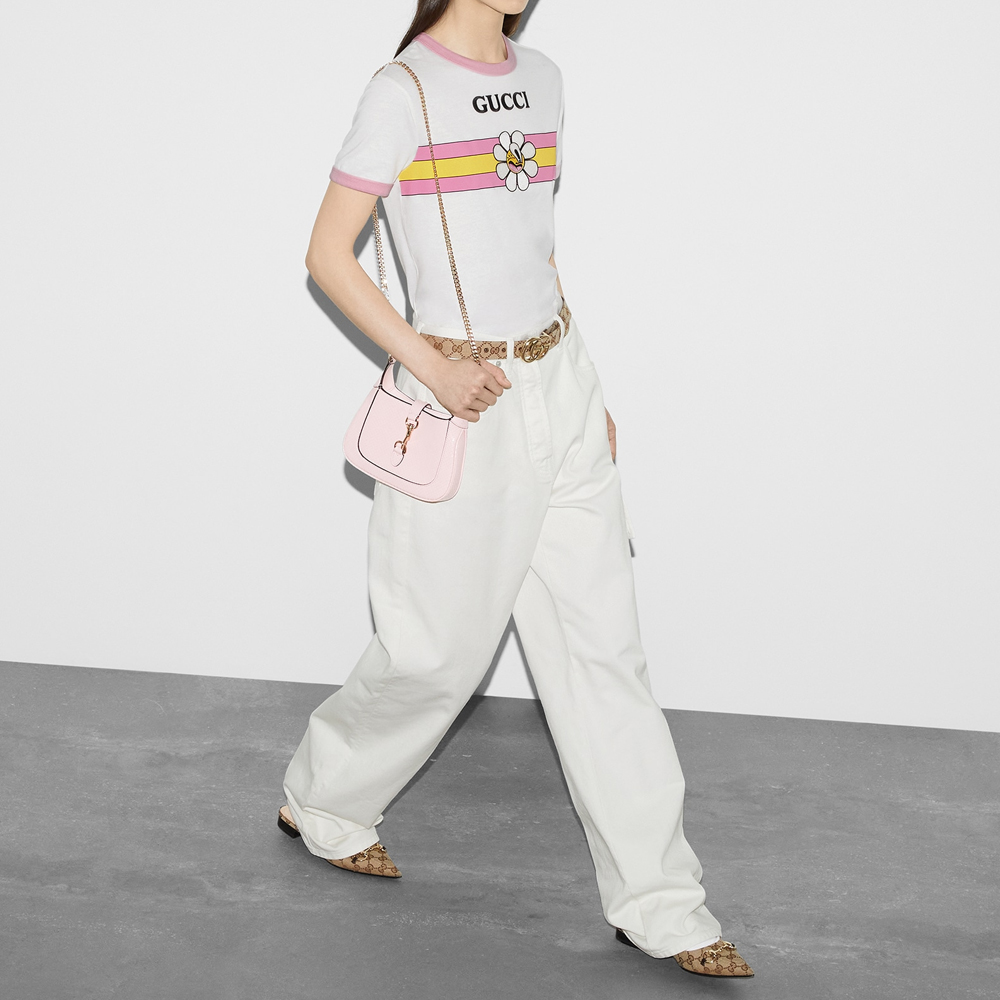 (Women) GUCCI  Ivory White Mid-Rise Straight-Leg Jeans with Logo Print. 783947-XDCXX-9200 圖 6