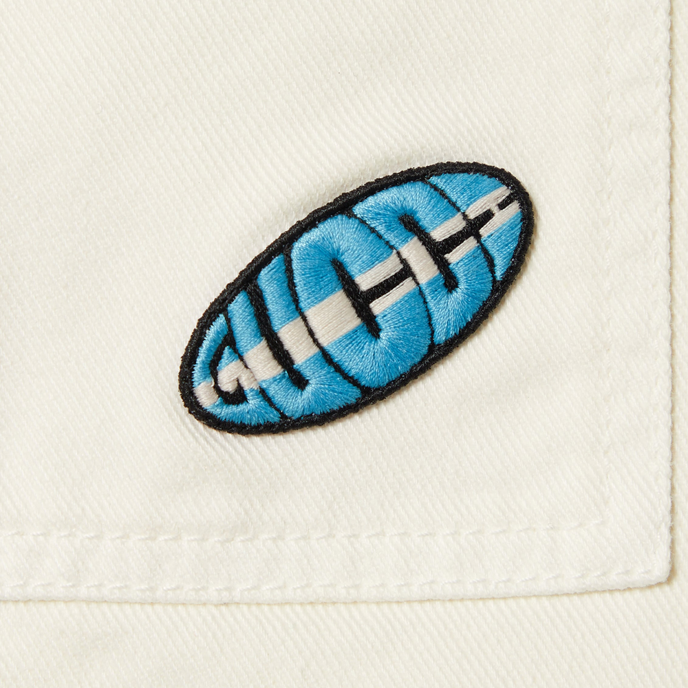 (Women) GUCCI  Ivory White Mid-Rise Straight-Leg Jeans with Logo Print. 783947-XDCXX-9200 圖 7