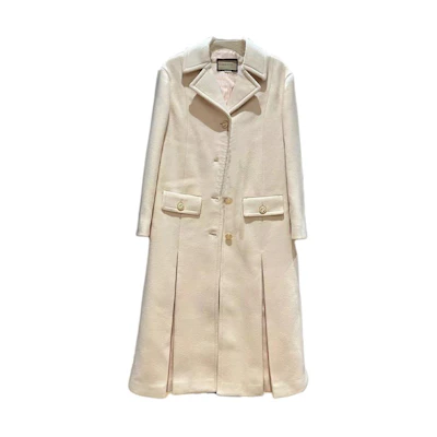 (Women) GUCCI Light Beige Single-Breasted Long-Sleeve Coat 715722-ZAAL6-9783