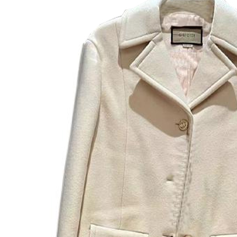 Shop (W) GUCCI Abrigo Beige Claro de un Botón Manga Larga 715722-ZAAL6-9783