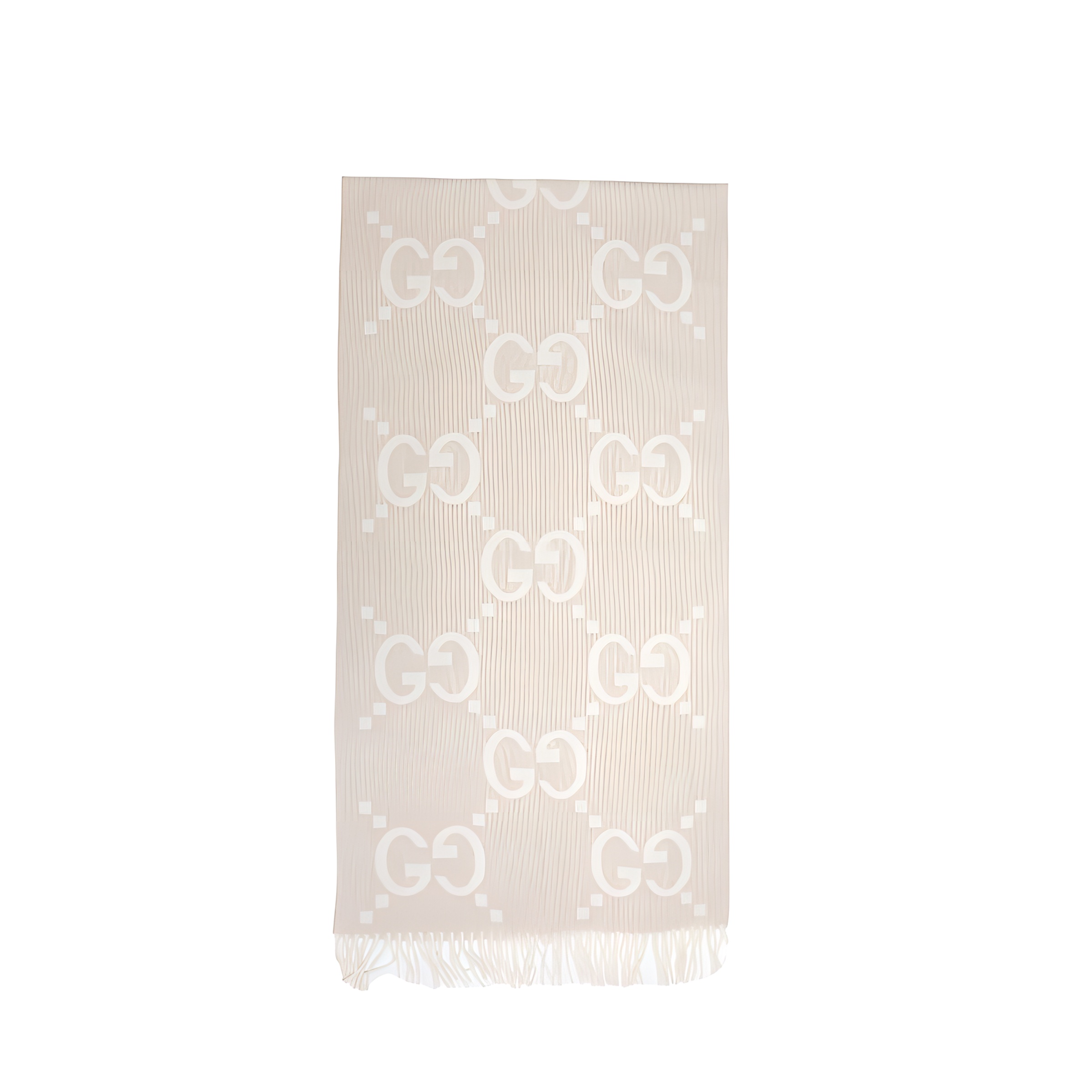 (Women) GUCCI  Logo Jacquard Knit Scarf in Khaki. 7646353GAMK