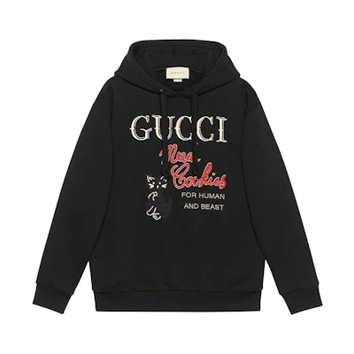 (Women) Gucci "Mad Cookies" Black Hoodie 615061-XJC0C-1082