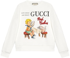 (Women) Gucci "Mad Cookies" Cartoon Print Long Sleeve Sweatshirt Off-White 623450-XJCX4-9095 (Women) Gucci "Mad Cookies" Cartoon Print Long Sleeve Sweatshirt Off-White 623450-XJCX4-9095