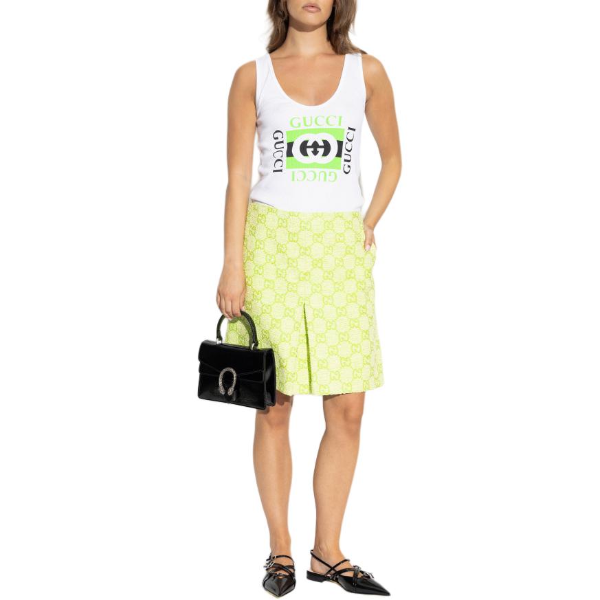 Lookbook (W) GUCCI 浅绿色印花拉链中长款休闲半身裙 788955-ZAQH4-3439