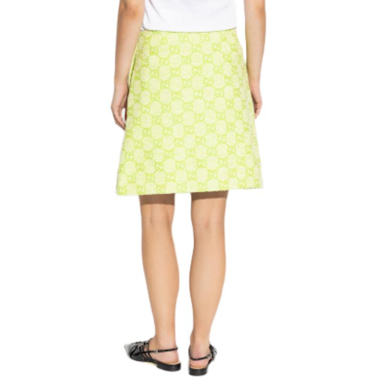 Purchase (W) GUCCI 浅绿色印花拉链中长款休闲半身裙 788955-ZAQH4-3439
