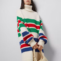 Lookbook (W) GUCCI 多色條紋高領毛衣 764695-XKDQW-9275