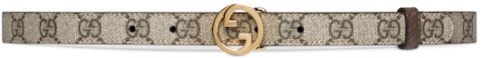 Buy (Women) GUCCI Narrow Double G Belt in Light Brown Leather, 2cm Width. 723073K9GSG8367