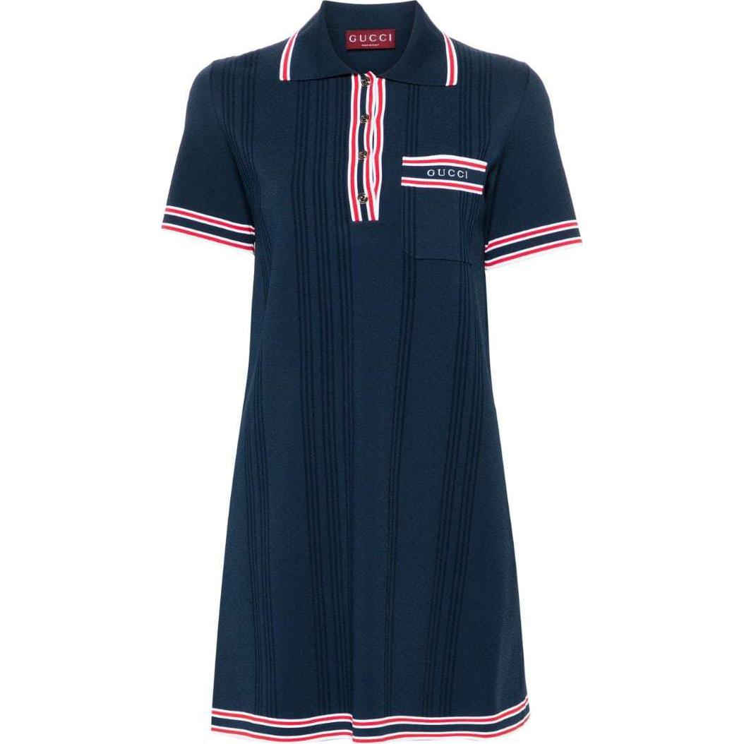 Order (W) GUCCI 海軍藍 SS24 刺繡Logo短袖短洋裝 788864-XKD26-4915