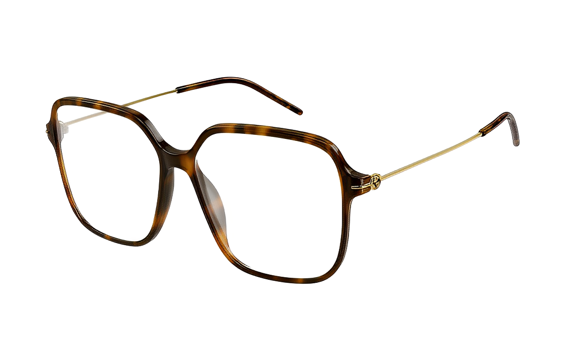 (Women) GUCCI  Optical Glasses Brown Alloy Irregular Frame SS23 Collection. GG1271O-002