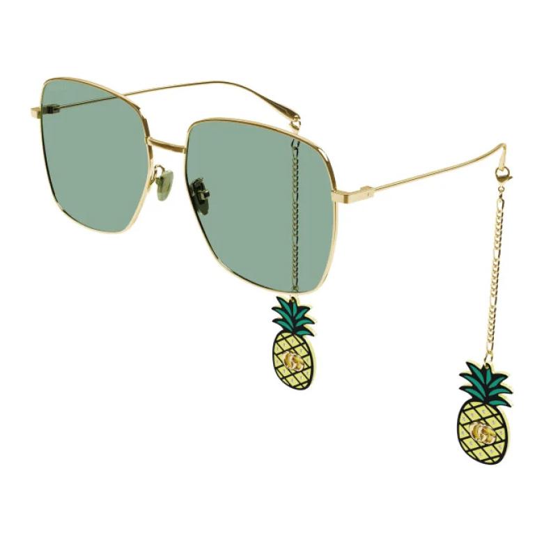 (Women) GUCCI  Oval Metal Logo Casual Sunglasses GG1031S008