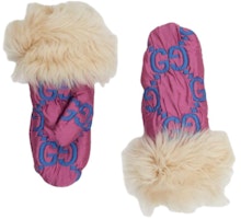 (Women) GUCCI Pink Cashmere Gloves with Logo Design. 7313874HAVE8777 (Women) GUCCI Pink Cashmere Gloves with Logo Design. 7313874HAVE8777