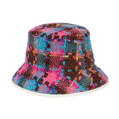 (Women) GUCCI Pink Check Pattern Bucket Hat. 728469-3HAOE-8677