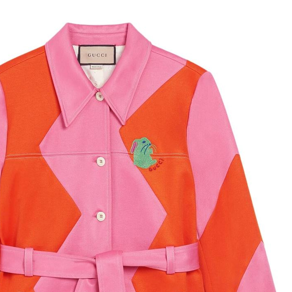 Details for (W) GUCCI ピンク刺繍バニージャケット コントラストカラー付き. 723531-XJE2Z-5887