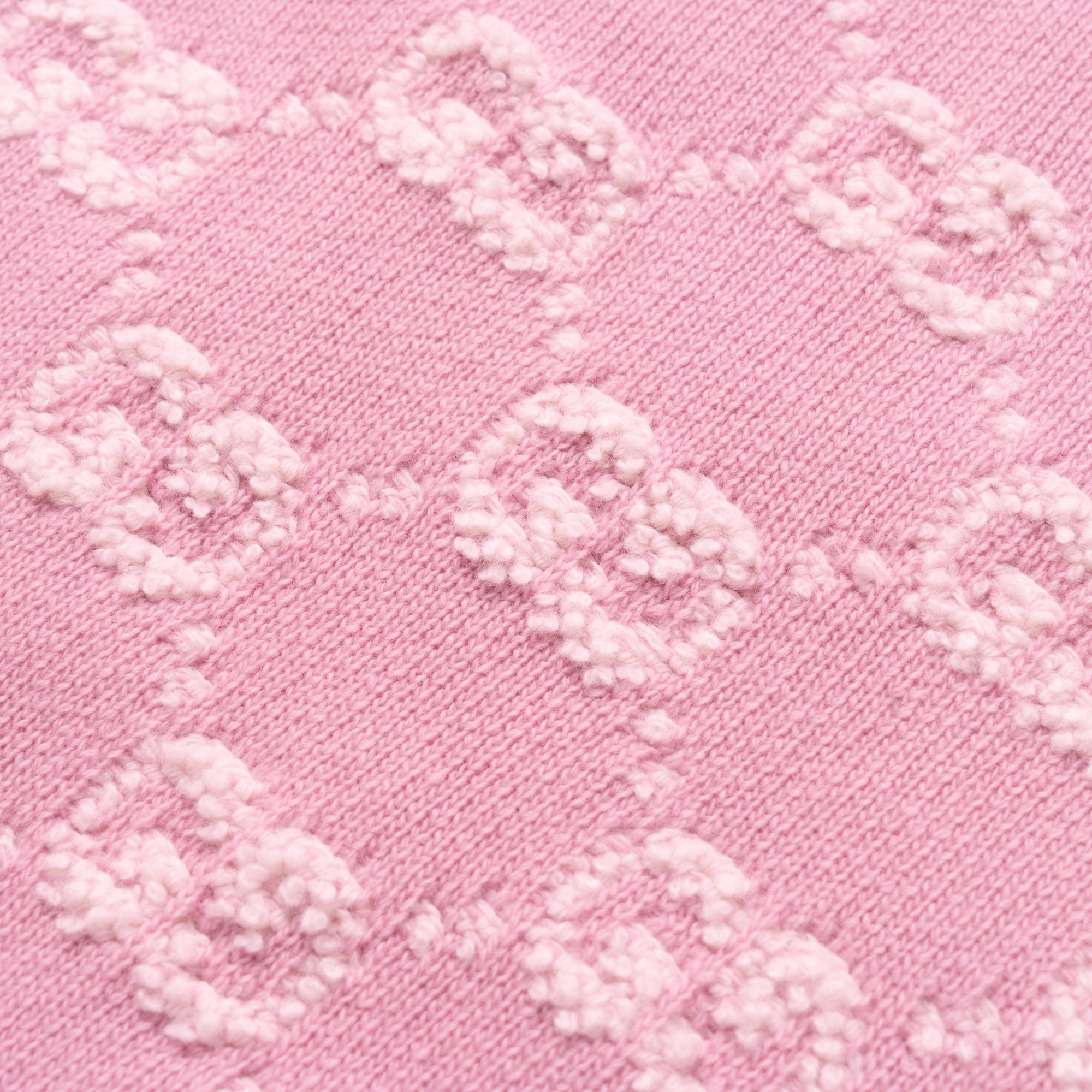 Shop (W) GUCCI 粉色刺繡Logo長袖針織開衫 713300-XKELE-6011