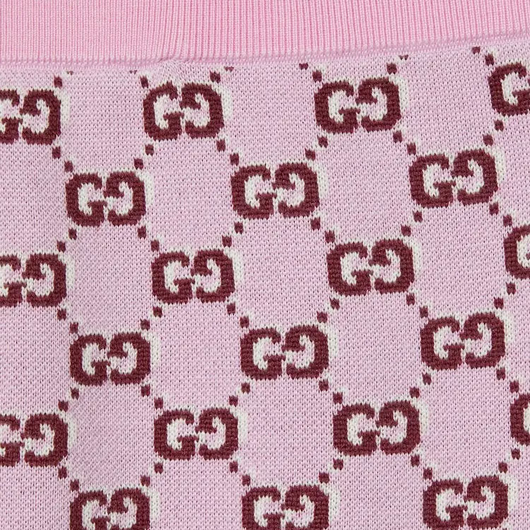 Sizing (W) GUCCI 粉色FW24緊身版Logo提花休閒迷你裙. 800365-XKD8R-5283